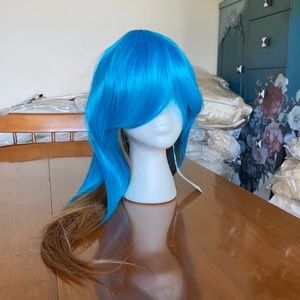 New wig brown blue Cosplay pole dancer anime